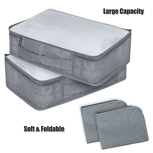 Packing Cubes Set, 2 Pcs Packing Organizers Set for Suitcases (Grey) - color: Grey