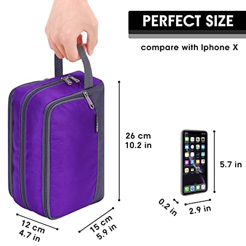 Toiletry Bag for Men Hanging Dopp Kit Water Resistant Shaving Bag Small Toiletry Bag for Traveling (Dark Purple) - color: Dark Purple