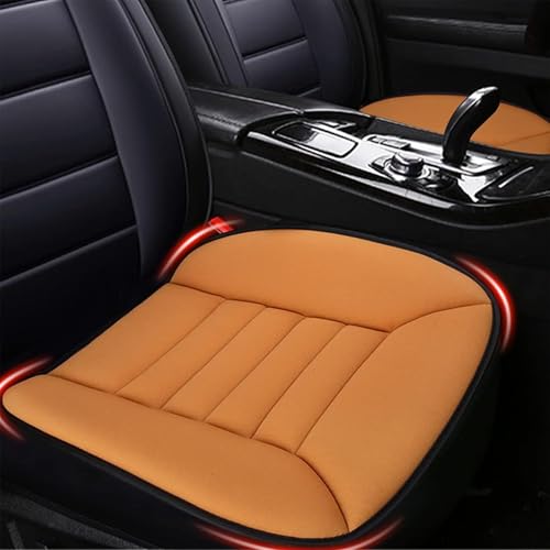 MYFAMIREA Car Seat Cushion Pad 1.2" Thick Comfort Seat Protector for Car Driver Seat Office Chair Home Use Memory Foam Seat Cushion with Non Slip Bottom, 20'' x 18.5'', Orange - color: Orange, size: 1 PCS