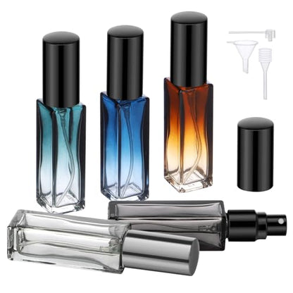 Segbeauty 5 Packs Travel Perfume Bottle Refillable, 10ML Mini Portable Glass Spray Bottles Atomizer, Empty Cologne Sample Dispenser with Funnel and Pipette, Perfume Making Kit Toiletries Container - color: Mixed, style: Mini Bottles