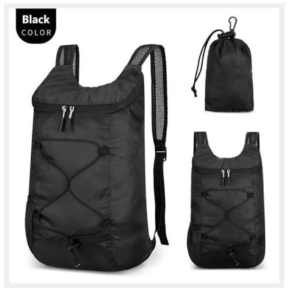 levayhill 16L Foldable Hiking Backpack,Small Packable Daypack,Black | Lightweight ,Outdoor Collapsible Rucksack,Ultralight Folding Back Pack, Water Repellent, Men Women Travel Gym, Easy Carry-on - color: Black