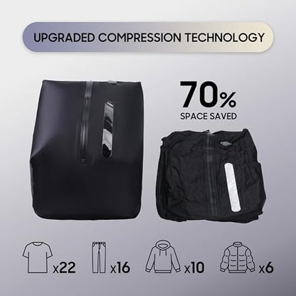 41L Vacuum Packing Cubes for Travel with Pump,Waterproof Travel compression bags for Suitcase, Luggage, Backpack with Manual Air Pump(Black,Large Volume 41L,2-PACK) - color: Black-2 packs