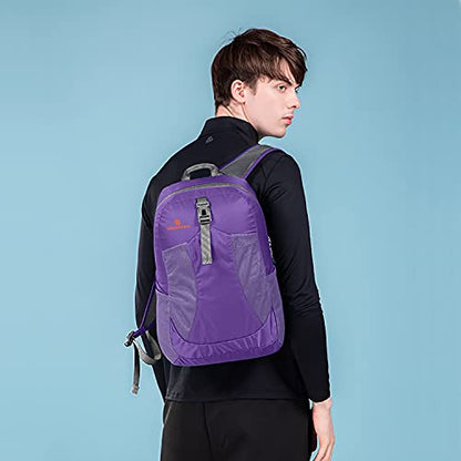 sinotron 22L Lightweight Packable Hiking Backpack, Small Hiking Backpack Day Pack for Women Men Travel Camping Vacation - color: Purple