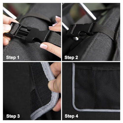 IHOTDER Large Capacity Car Trunk Organizer,Six Pockets Trunk Storage Organizer with Adjustable Straps,Wear-Resistant Oxford Fabric Hanging Trunk Organizer for Car Truck SUV