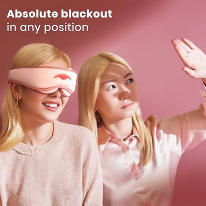 Manta Silk Mask - 100% Blackout Silky Sleep Mask, 22 Momme Premium Silk Eye Mask for Deep Sleep, Breathable & Machine Washable (Pink) - color: Pink