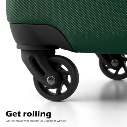 Coolife Luggage 3 Piece Set, Lightweight Durable Hardshell Suitcase set with 360° Spinner Wheels, TSA-approved Lock, Checked Family Travel Luggage sets, 20/24/28 Inch, Dark Green - color: Dark Green, size: 20in24in28in