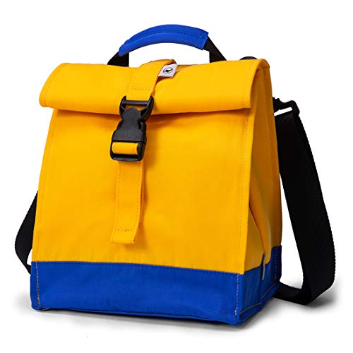 SUNNY BIRD Insulated Lunch Bag Rolltop Lunch Box Tote Lunchbox Bag for Women, Men, Boys and Girls (Yellow) - color: Yellow