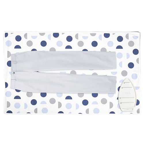Encasa XO Ironing Mat/Pad (Large 48"x28") with 3mm Padding & Silicone Iron Rest for Steam Pressing on Tabletop or Bed - Heat Resistant, Portable, Quilting & Travel Blanket - Blue Moon - color: Blue Moon, size: Large