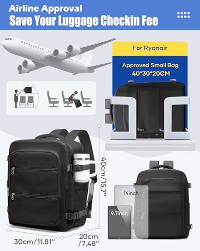 Vacuum Backpack Travel with Pump,Vacuum Sealed Backpack,Travel Backpack with Vacuum System,40x30x20 Airbag Travel,Laptop Vacpack Backpacks Bag Airline Flight Approved,Black - color: A13-black-with Pump