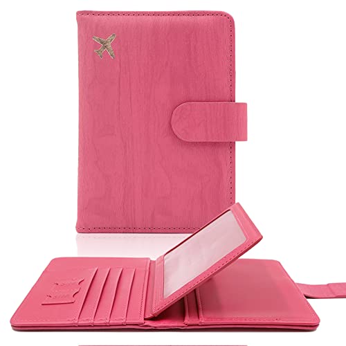 Melsbrinna Rfid Passport Holder for Travel women/Men, Cute Passport Wallet Rfid Blocking Card Slots, Rfid Passport Cover/CaseTravel Wallet, Passport Book Holder (1, Pink1) - color: Pink1
