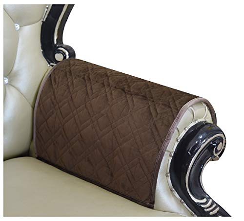 HAOMAIJIA Sofa Armrest Cover, Recliner Chair Arm Cover,Armchair Slipcover Nonslip Quilted Furniture Protector for Leather Sofa Couch (BLatte, Sofa Armrest Cover-2 Pieces) - color: Blatte, size: 20 x24 Inches Sofa Armrest Cover-2 Pieces