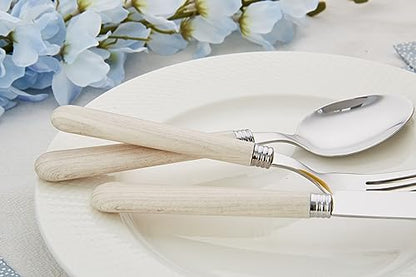 ANNOVA Silverware Set Stainless Steel Colorful Tableware Kitchen Flatware Set Utensils, Includes Dinner Knives, Forks, Spoons, Salad Forks & Dessert Spoons (Wood, 20 Pieces) - color: Wood