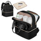 Fasrom Medicine Travel Bag Backpack with Insulated Compartment & Waterproof Mat, Double Layer Pill Bottle Organizer for Prescription, Vitamins and Medical Supplies, Black (Empty Bag Only) - color: Black
