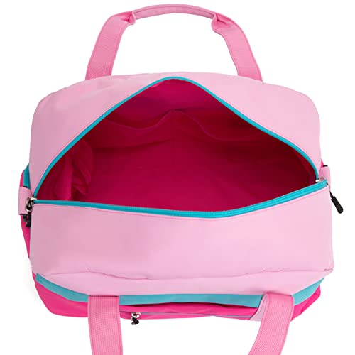 Kids Duffle Bag for Boys or Girls, Fit Sports Practice, or Overnight Travel Weekend (Pink) - color: Pink