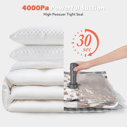 Travel Vacuum Bags with Wireless Charging Air Pump, 15 Pack Vacuum Seal Bags with 3 Sizes for Clothing Travel, Space Saver for Luggage, Business Trip, Home Storage - size: 15 Combo Pack