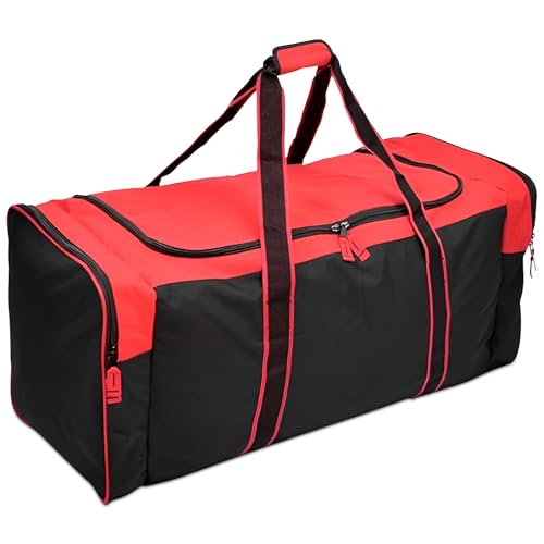 Jetstream Heavy Duty Multi Pocket Durable Sports Gym Equipment Travel Duffel Bag - color: XL 36" Red, size: 36IN