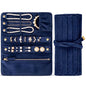 Tondiamo 1 Pcs Velvet Jewelry Roll Luxury Travel Jewelry Case for Ring Necklace Earring Bracelet Storage Bag Women Bridesmaid Gift (Navy Blue) - color: Navy Blue