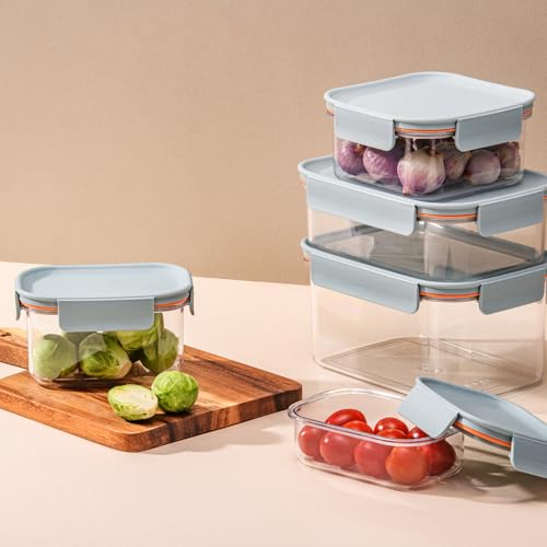 LocknLock Tritan Plastic Bisfree Modular Plus Food Storage Container Set, Lunch, Meal Prep, Stackable, BPA-Free, Leakproof, Freezer-Safe, 14 Pieces, 7 Boxes and 7 Lids, Mint, 1.5L - color: Mint, size: 14 set (7 containers & 7 Lids), 1500 ml