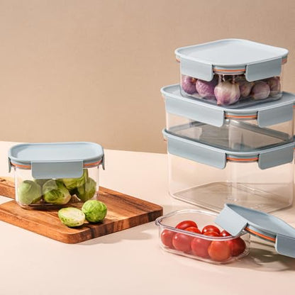 LocknLock Tritan Plastic Bisfree Modular Plus Food Storage Container Set, Lunch, Meal Prep, Stackable, BPA-Free, Leakproof, Freezer-Safe, 14 Pieces, 7 Boxes and 7 Lids, Mint, 1.5L - color: Mint, size: 14 set (7 containers & 7 Lids), 1500 ml