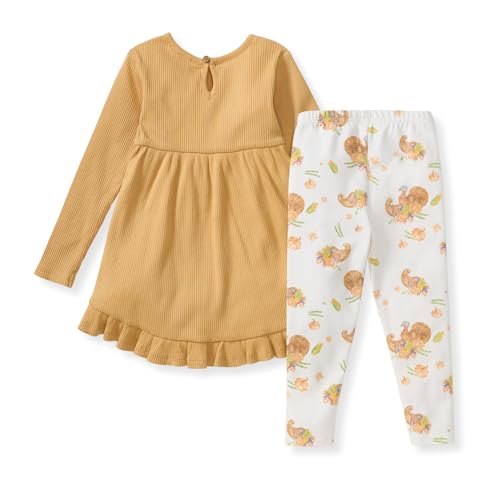 Burt's Bees Baby Baby Girls Long Sleeve Top and Pant Set, 100% Organic Cotton Outfit - color: Happy Harvest, size: 6-9 Months