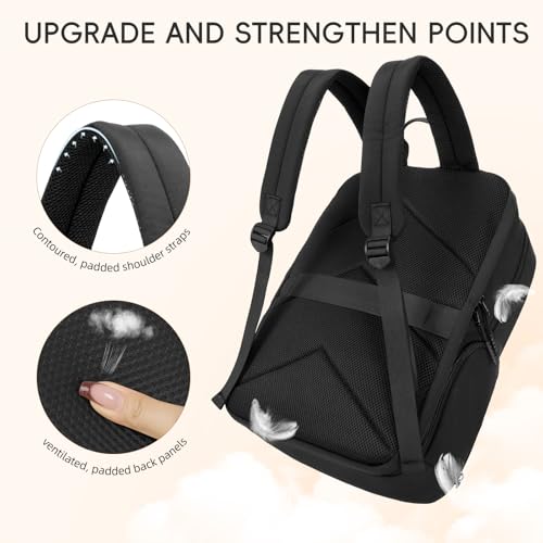 CLUCI Lightweight Travel Backpack Carry on Flight Approved, Puffy Gym Backpack with Shoe Compartment, Personal Item Travel Bag, 15.6 inch Laptop Backpack for Weekender Business - color: Soft Black