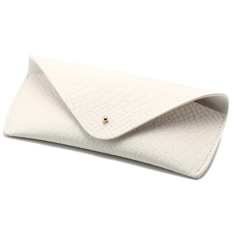 Portable Leather Glasses Case Anti-pressure Glasses Bag Coin Purse Storage Bag Suitable for Men and Women - color: Snake Print White
