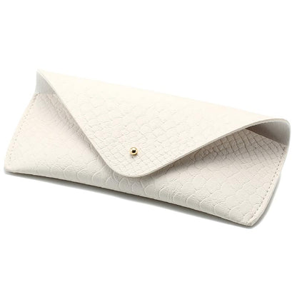 Portable Leather Glasses Case Anti-pressure Glasses Bag Coin Purse Storage Bag Suitable for Men and Women - color: Snake Print White
