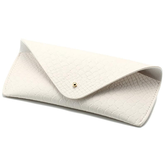 Portable Leather Glasses Case Anti-pressure Glasses Bag Coin Purse Storage Bag Suitable for Men and Women - color: Snake Print White