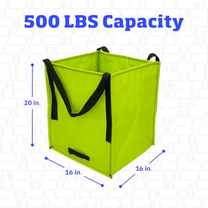 DURASACK Heavy Duty Storage Tote Bag 22-Gallon Rugged Woven Polypropylene Moving Bag, Reusable Self-Standing Design, Holds up to 500 Pounds, Single, Lime Green - color: Lime Green, size: Single