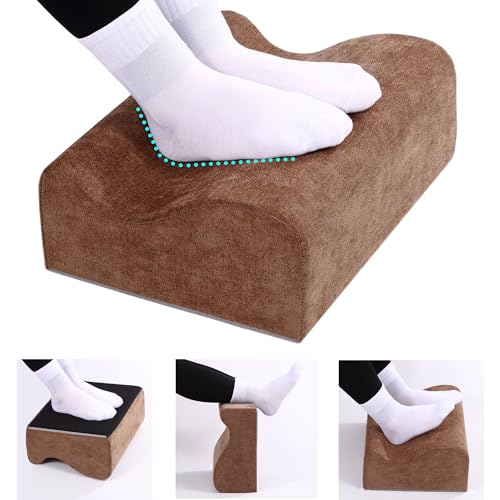 Foot Rest for Under Desk at Work,At Work Soft Ergonomic Footrest,Support Foot Pillow,Heel Chair,Leg Elevation Pillow,(Brown) - color: Brown