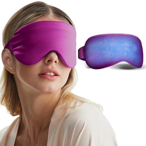 Cooling Eye Mask for Puffy Eyes: Fsa Eligible ltems Hsa, Migraines Headache Fast Relief After Surgery Care Cold Compress, Reusable Face Ice Pack Gel for Dark Circles, Gentle Weighted Sleep Mask Purple - color: Purple