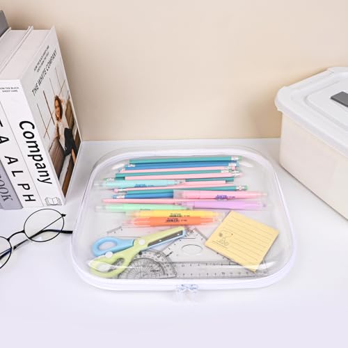 Clear Hard Shell Zipper Case,3PCS Transparent Clear Laser Zipper Pouches,Hard Side Plastic Case Set,Portable Travel Storage Organizer Bins - color: 3pcs-Purple-LMS-Laser