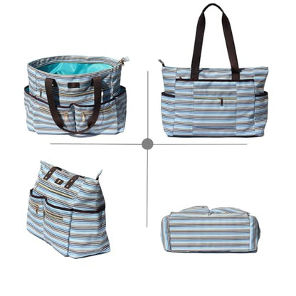 Weekender Bag Carry On Bag Overnight Tote Travel Duffle with 13 Pockets for Travel,Work，Gym,Beach,Teacher,Nurse - color: Blue