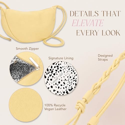 Mali&Lili Hobo Shoulder Bag for Women, Aria Convertible Crossbody Bags for Women, Vegan Leather purses, Shoulder Handbags - color: Yellow