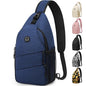 Pritent Crossbody Bags for Women Men Trendy Sling Bag Backpack Casual Chest Bag with Convertible Shoulder Strap - color: Blue, size: Large