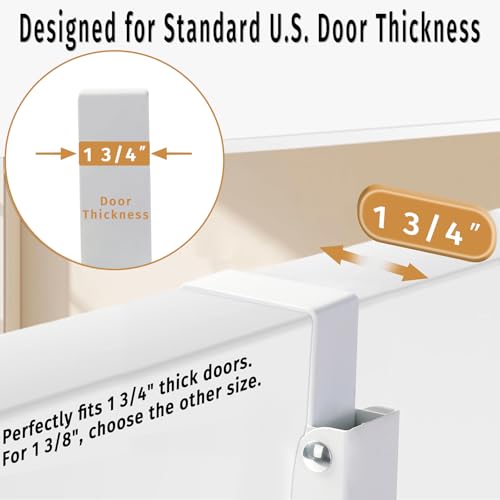 Over The Door Clothes Hanger Rack Foldable Space-Saving Over The Door Hooks for Laundry Drying Bathroom Towels & Home Office(White)