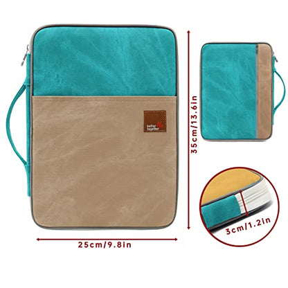 Document A4 Bag Case Waterproof Organizer Portfolio Office Travel Zipper Multi-Function Pouch - color: Green Khaki