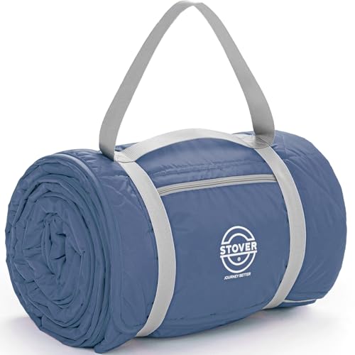 STOVER Large Waterproof Outdoor Stadium Blanket - Extra Thick Soft Fleece Camping Blanket for Travel, Picnics, Sports, Dogs - 79"x55", Warm, Windproof, Sand-Proof, Lightweight, Packable (Stadium Blue) - color: 01 - Stadium Blue