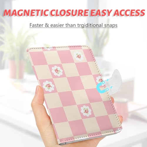 Passport Holder, Travel Wallet Cover with Pen Loop | Cute RFID Blocking Leather Case with Magnetic Closure for Travel Essentials-Sweet - color: M-Sweet