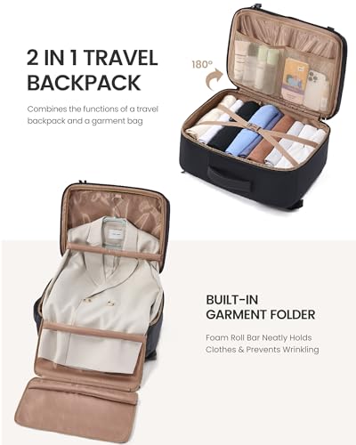 LOVEVOOK Travel Backpack for Women Men with Garment Bag, 50L Carry on Backpack as TSA Personal Item Flight Approved, Luggage Daypack Fits 17.3" Laptop, Overnight Business Weekender Travel Essential - color: Black, size: 50L-18.3 Inch-4Pcs