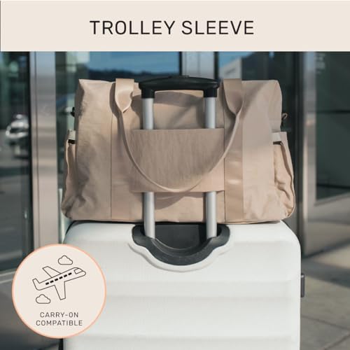 Jadyn Austin Carry-On Travel Duffel Bag for Women, 18” Weekender Bag with Laptop Sleeve, Durable Material, and Trolley Sleeve, Ideal for Work, Gym, and Overnight Trips (Natural) - color: Natural