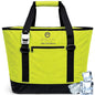Soft Sided Cooler Tote Bag – Waterproof Leakproof Insulated Dry Bag Cooler with Zipper Top, Collapsible Beach, Pool, Boat, Grocery Cooler (20 or 36 Cans) - color: Bright Green