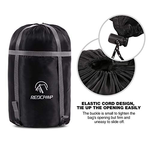 REDCAMP Sleeping Bag Stuff Sack, Black M, L, XL and XXL Compression Sack, Great for Backpacking and Camping - style: Black XL 40l