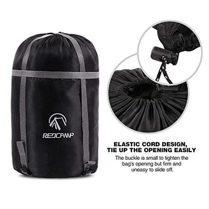 REDCAMP Sleeping Bag Stuff Sack, Black M, L, XL and XXL Compression Sack, Great for Backpacking and Camping - style: Black XL 40l