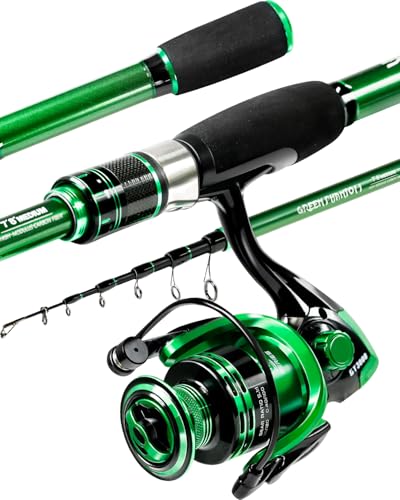 Ghosthorn Fishing Rod and Reel Combo Graphite Telescoping Fishing Pole Portable Travel Kit with Carrier Bag for Freshwater Saltwater - color: Fishing rod+reel(No Lures&Line), size: 6 ft