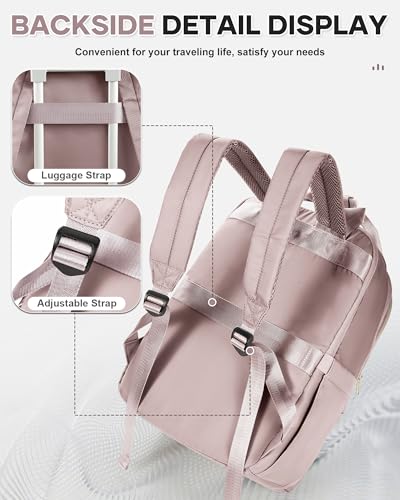 wepadre Carry On Backpack For Women Men Flight Approved Waterproof Travel Backpack With Laptop Compartment Personal Item Bag For Airlines Anti Theft Gym Backpack Casual Daypack Backpacks - color: Pink-purple