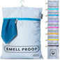 MUMI Travel Laundry Bag – Moisture & Smell-Proof Clothes Bag with Folding Hanger & Outer Pouch | Large Laundry Storage Bag for Suitcase, Gym & Packing | Dirty Clothes Organizer (Blue) - color: Blue