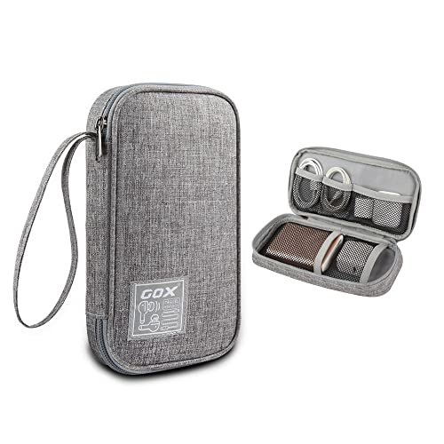 GOX Electronic Cable Organizer Travel Case Tech Pouch - color: GREY-Small