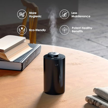 Airversa Waterless Essential Oil Diffuser Starter Kit with 2 x 30mL Fragrance Oil, Battery Operated Mini Scent Air Machine Portable Diffuser for Home Car Office Room, Black AN6 2 Packs Kit - color: A1 Black&black2