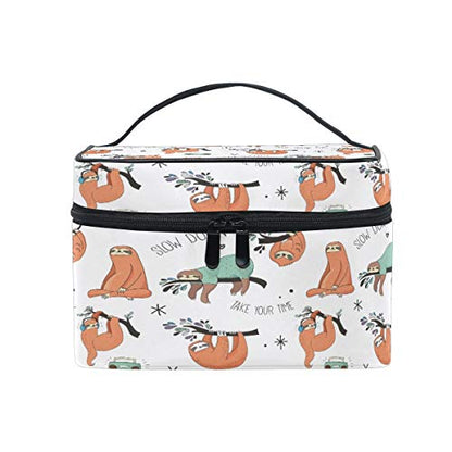 Makeup Bag Radio Sloth Travel Cosmetic Bags Organizer Train Case Toiletry Make Up Pouch - color: color11